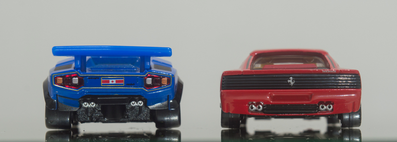 The wheels, again. Note the tail lamps on the Countach though. Marvelous.